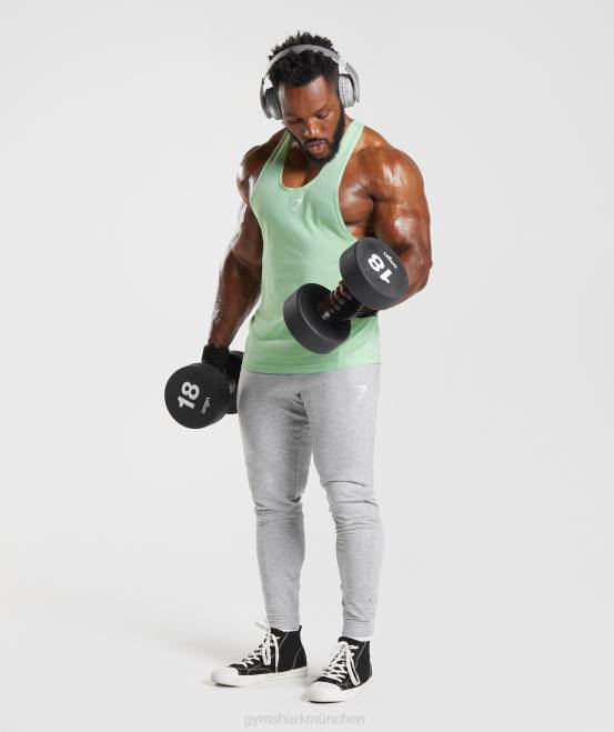 Aloe grün Kleidung Gymshark Männer Stringer reagieren 04P8994