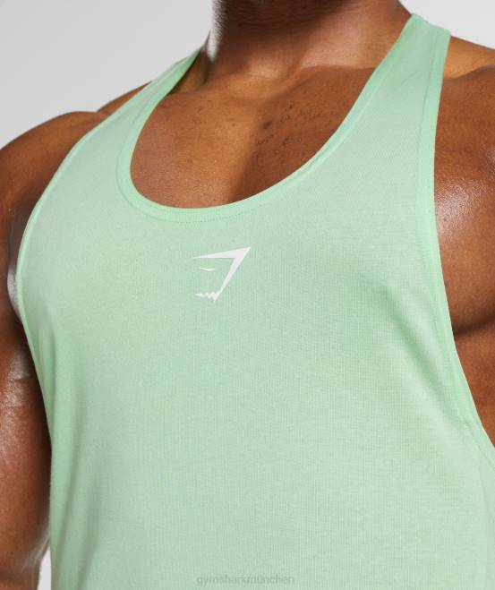 Aloe grün Kleidung Gymshark Männer Stringer reagieren 04P8994
