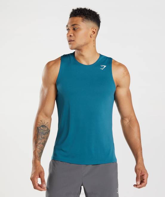 Atlantikblau Kleidung Gymshark Männer Ankunftstank 04P8934