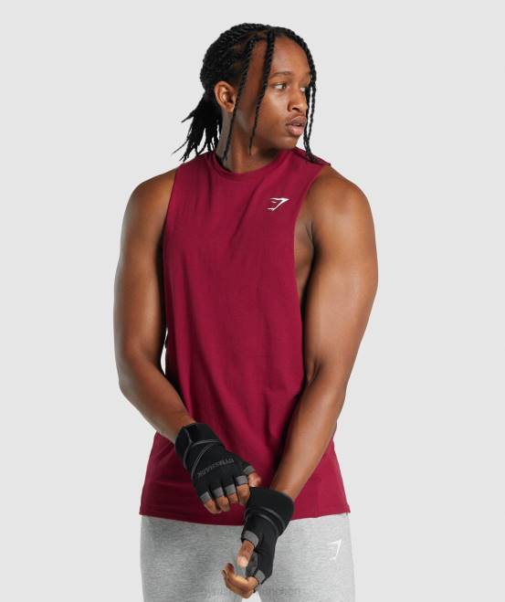 Burgund Kleidung Gymshark Männer kritischer 2.0 Drop-Arm-Tank 04P8961
