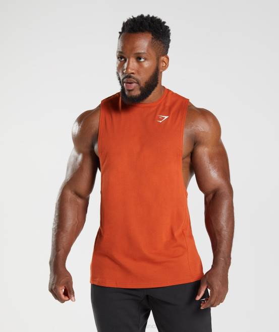 Cayennepfeffer rot Kleidung Gymshark Männer Reagieren Sie mit dem Drop-Arm-Tank 04P8942