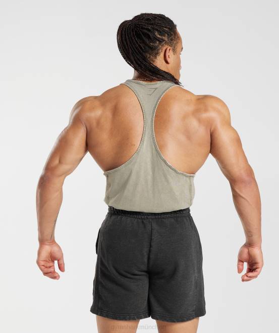 Ecrubraun Kleidung Gymshark Männer Powergewaschener Stringer 04P8976