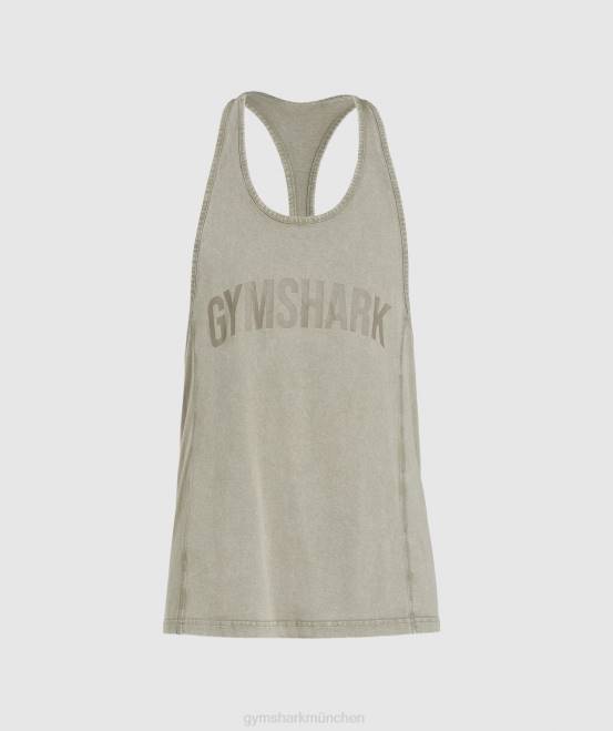 Ecrubraun Kleidung Gymshark Männer Powergewaschener Stringer 04P8976
