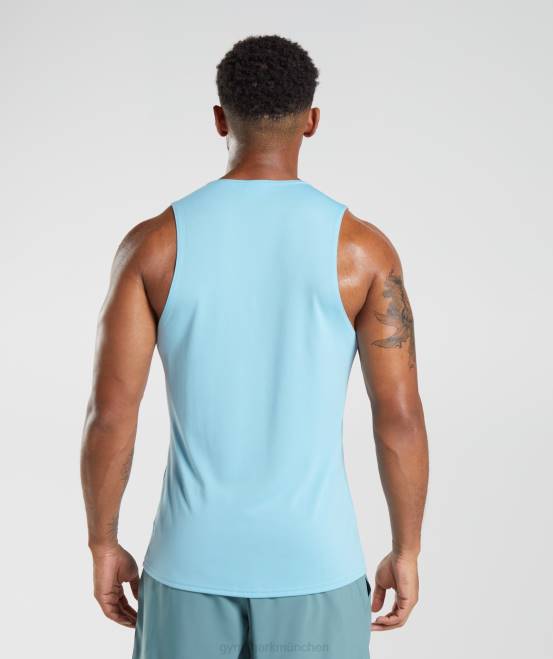 Eisbergblau Kleidung Gymshark Männer Ankunftstank 04P8965