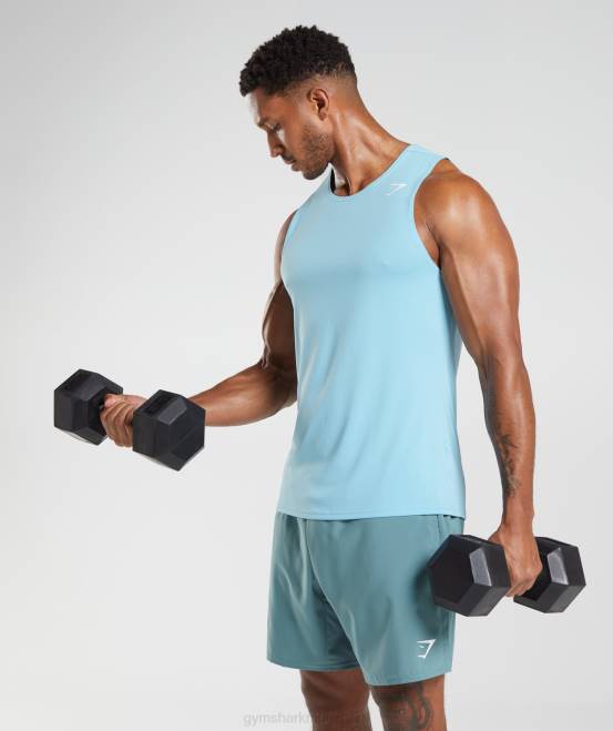 Eisbergblau Kleidung Gymshark Männer Ankunftstank 04P8965