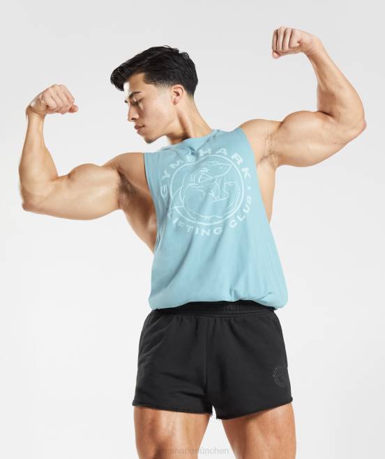Eisbergblau Kleidung Gymshark Männer Legacy-Drop-Arm-Tank 04P8956