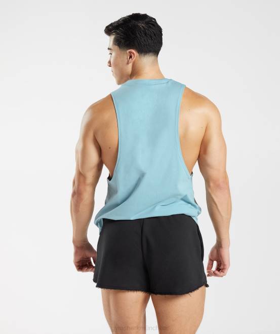 Eisbergblau Kleidung Gymshark Männer Legacy-Drop-Arm-Tank 04P8956