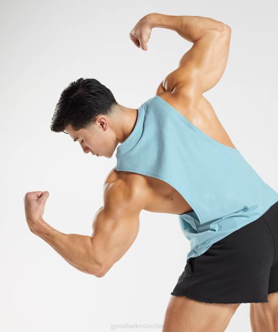 Eisbergblau Kleidung Gymshark Männer Legacy-Drop-Arm-Tank 04P8956