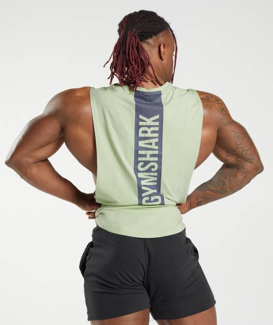 Flora grün Kleidung Gymshark Männer Fetter Drop-Arm-Tank 04P8912