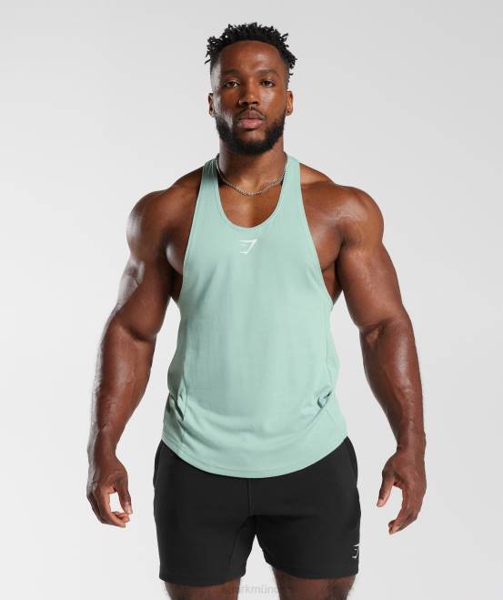 Frostblaugrün Kleidung Gymshark Männer Stringer reagieren 04P8993