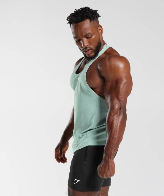 Frostblaugrün Kleidung Gymshark Männer Stringer reagieren 04P8993