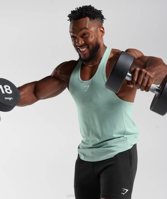 Frostblaugrün Kleidung Gymshark Männer Stringer reagieren 04P8993