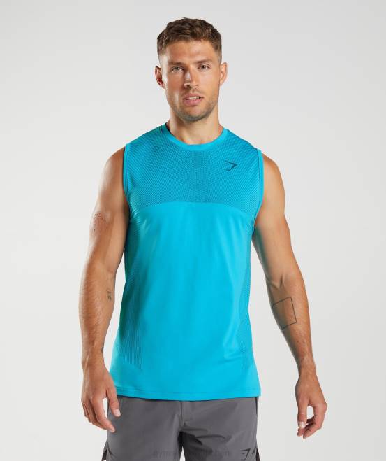 Haifischblau/Atlantikblau Kleidung Gymshark Männer Apex nahtloser Tank 04P8951