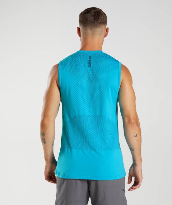 Haifischblau/Atlantikblau Kleidung Gymshark Männer Apex nahtloser Tank 04P8951