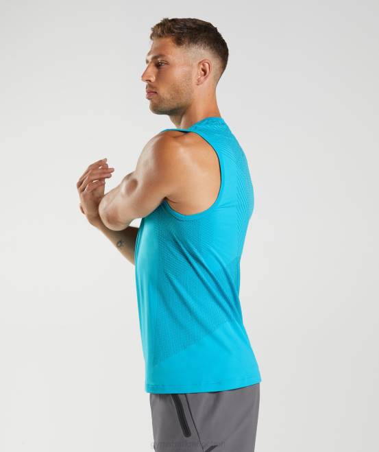 Haifischblau/Atlantikblau Kleidung Gymshark Männer Apex nahtloser Tank 04P8951