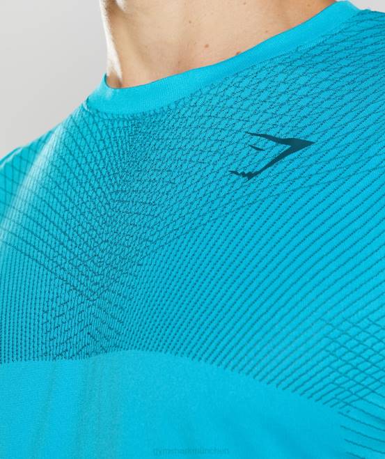 Haifischblau/Atlantikblau Kleidung Gymshark Männer Apex nahtloser Tank 04P8951