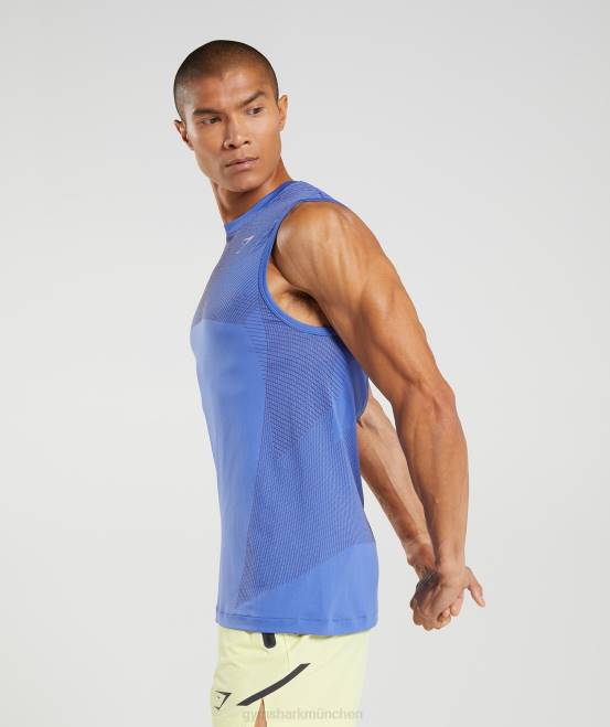 Hofblau/Onyxgrau Kleidung Gymshark Männer Apex nahtloser Tank 04P8914
