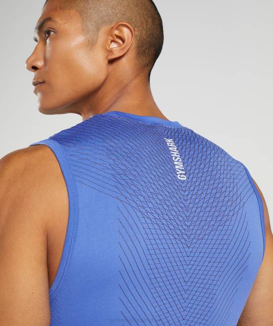 Hofblau/Onyxgrau Kleidung Gymshark Männer Apex nahtloser Tank 04P8914