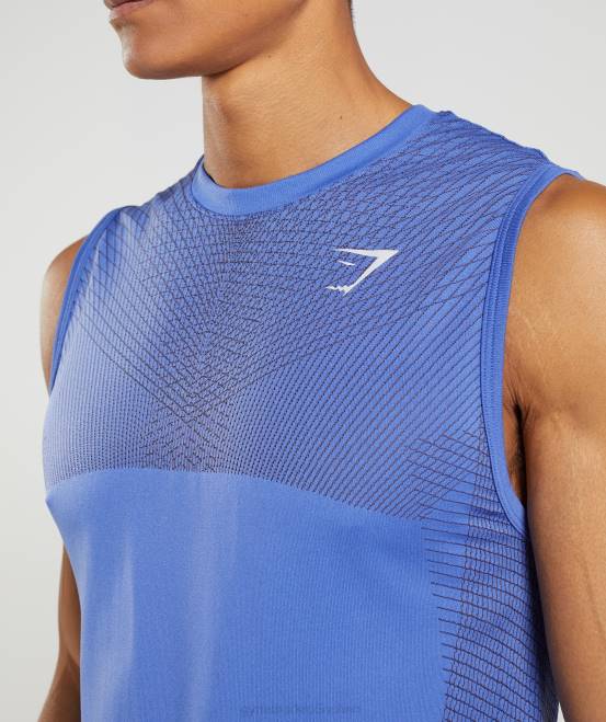Hofblau/Onyxgrau Kleidung Gymshark Männer Apex nahtloser Tank 04P8914