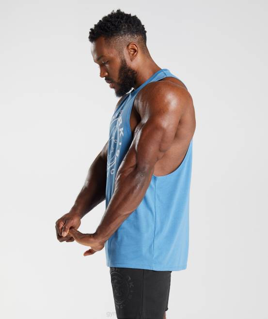 Küstenblau Kleidung Gymshark Männer Legacy-Drop-Arm-Tank 04P8958