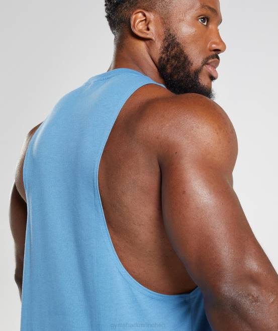 Küstenblau Kleidung Gymshark Männer Legacy-Drop-Arm-Tank 04P8958