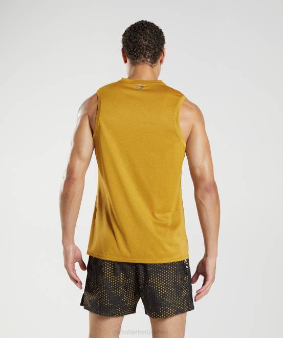 Kurkuma gelb/schwarz meliert Kleidung Gymshark Männer Sporttank 04P8913