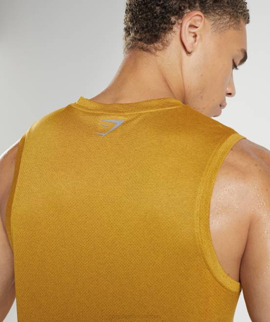 Kurkuma gelb/schwarz meliert Kleidung Gymshark Männer Sporttank 04P8913
