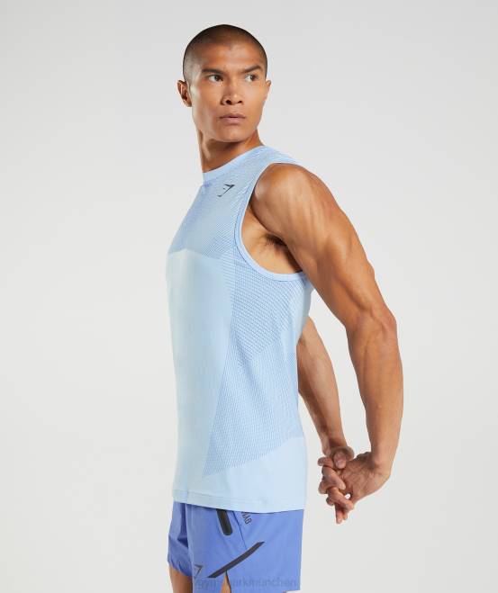 Leinenblau/Hofblau Kleidung Gymshark Männer Apex nahtloser Tank 04P8938