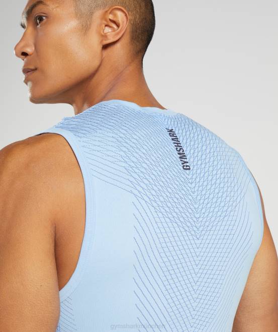 Leinenblau/Hofblau Kleidung Gymshark Männer Apex nahtloser Tank 04P8938