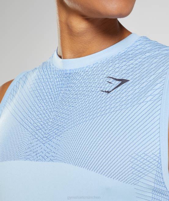 Leinenblau/Hofblau Kleidung Gymshark Männer Apex nahtloser Tank 04P8938