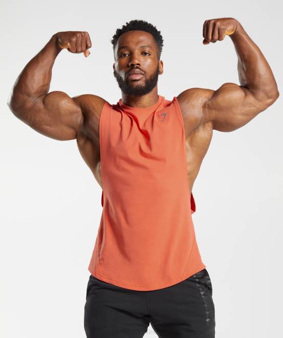 Luft- und Raumfahrtorange Kleidung Gymshark Männer Fetter Drop-Arm-Tank 04P8921