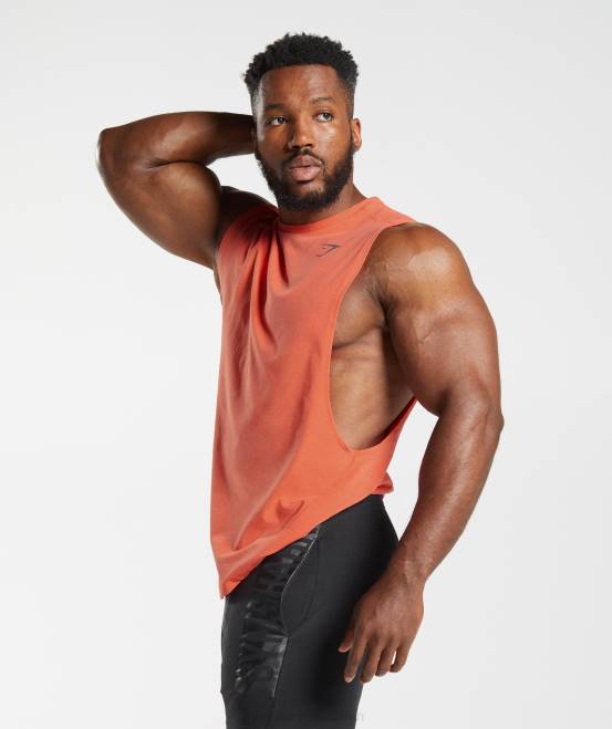 Luft- und Raumfahrtorange Kleidung Gymshark Männer Fetter Drop-Arm-Tank 04P8921