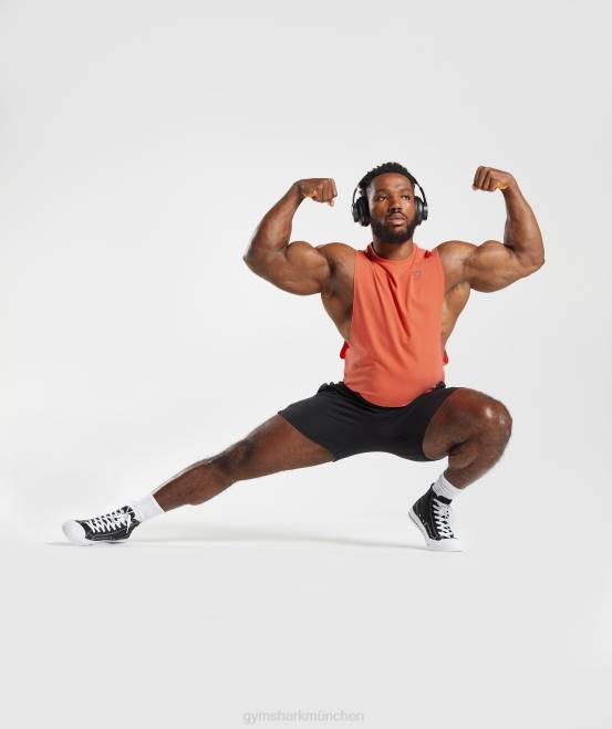 Luft- und Raumfahrtorange Kleidung Gymshark Männer Fetter Drop-Arm-Tank 04P8921