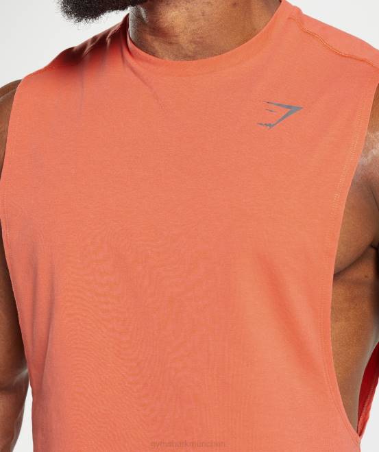 Luft- und Raumfahrtorange Kleidung Gymshark Männer Fetter Drop-Arm-Tank 04P8921