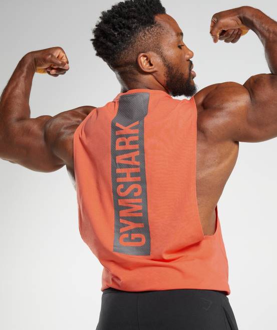 Luft- und Raumfahrtorange Kleidung Gymshark Männer Fetter Drop-Arm-Tank 04P8921