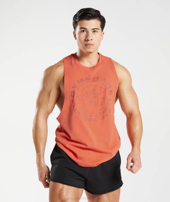 Luft- und Raumfahrtorange Kleidung Gymshark Männer Legacy-Drop-Arm-Tank 04P8959