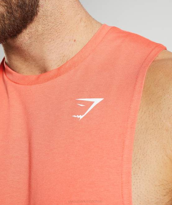 Luft- und Raumfahrtorange Kleidung Gymshark Männer Reagieren Sie mit dem Drop-Arm-Tank 04P8954