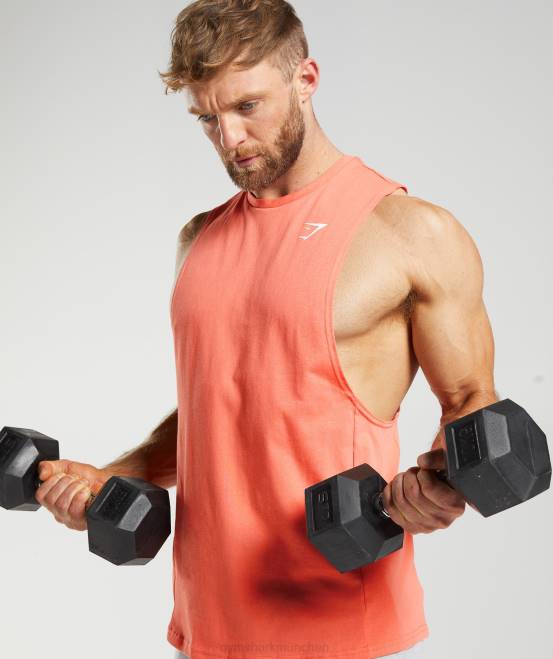 Luft- und Raumfahrtorange Kleidung Gymshark Männer Reagieren Sie mit dem Drop-Arm-Tank 04P8954