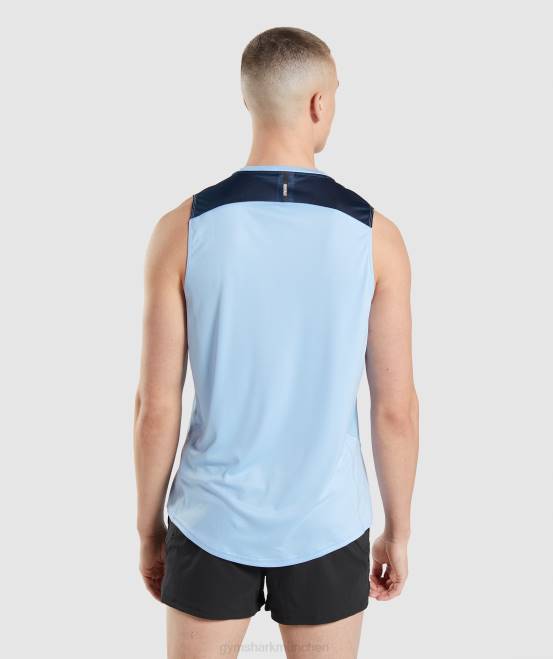 Mondsteinblau Kleidung Gymshark Männer Geschwindigkeit entwickeln Tank 04P8903