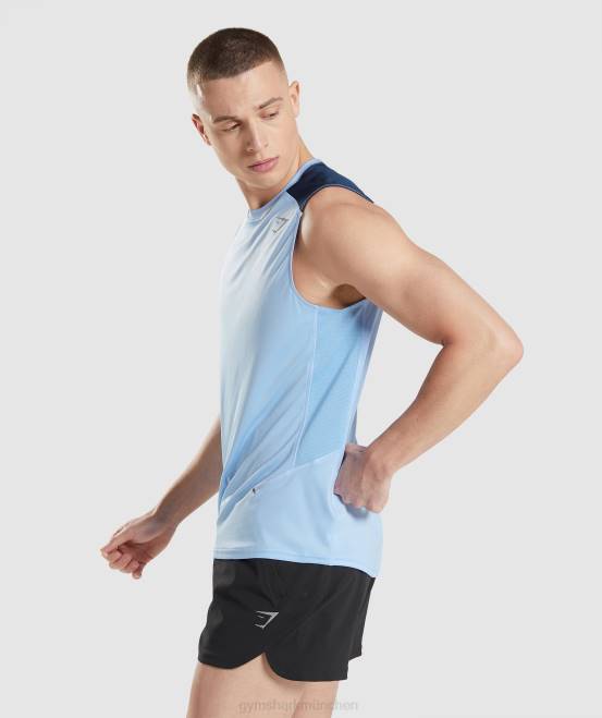 Mondsteinblau Kleidung Gymshark Männer Geschwindigkeit entwickeln Tank 04P8903
