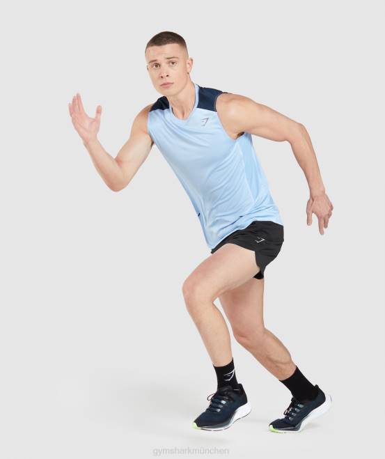 Mondsteinblau Kleidung Gymshark Männer Geschwindigkeit entwickeln Tank 04P8903