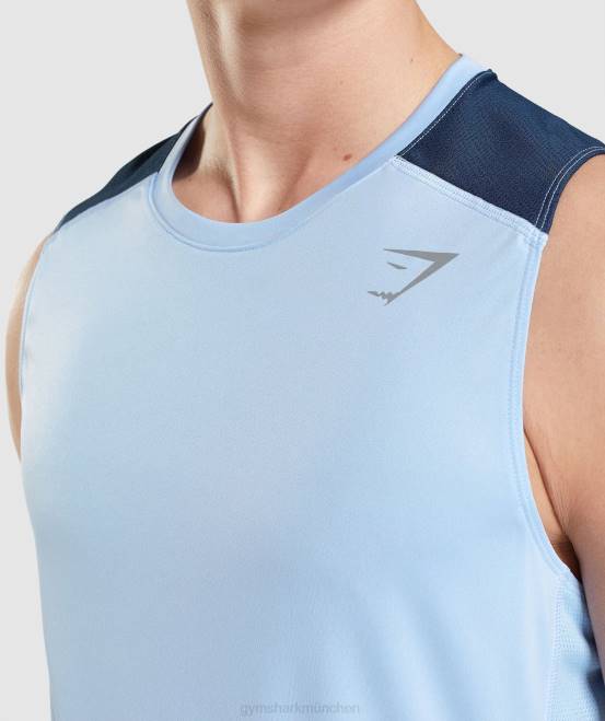 Mondsteinblau Kleidung Gymshark Männer Geschwindigkeit entwickeln Tank 04P8903