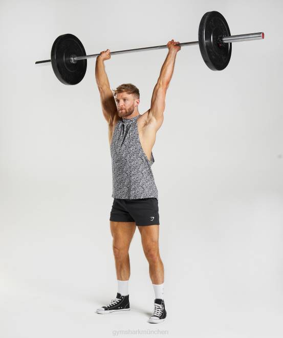 Onyxgrau Kleidung Gymshark Männer Reagieren Sie mit dem Drop-Arm-Tank 04P8968