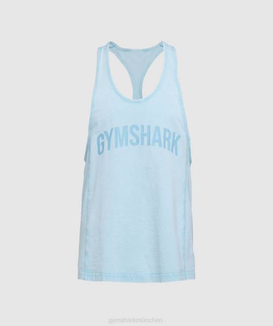 Ozonblau Kleidung Gymshark Männer Powergewaschener Stringer 04P8982