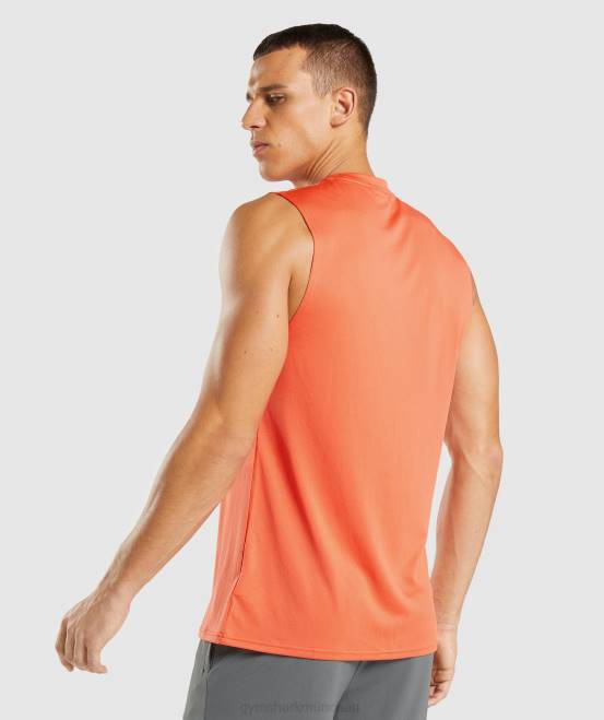 Papaya-Orange Kleidung Gymshark Männer Ankunft ärmelloses T-Shirt 04P8939