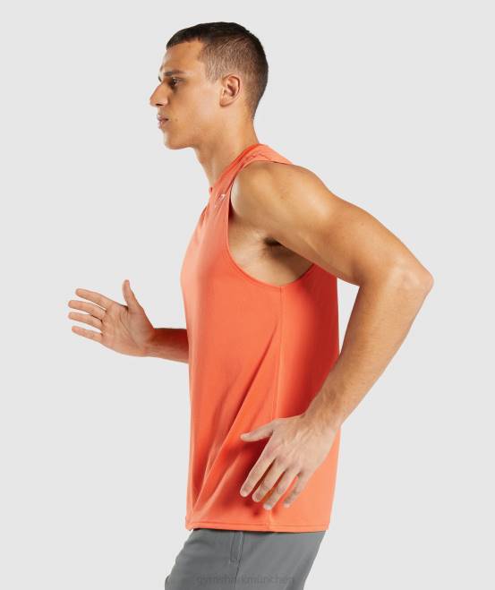 Papaya-Orange Kleidung Gymshark Männer Ankunft ärmelloses T-Shirt 04P8939