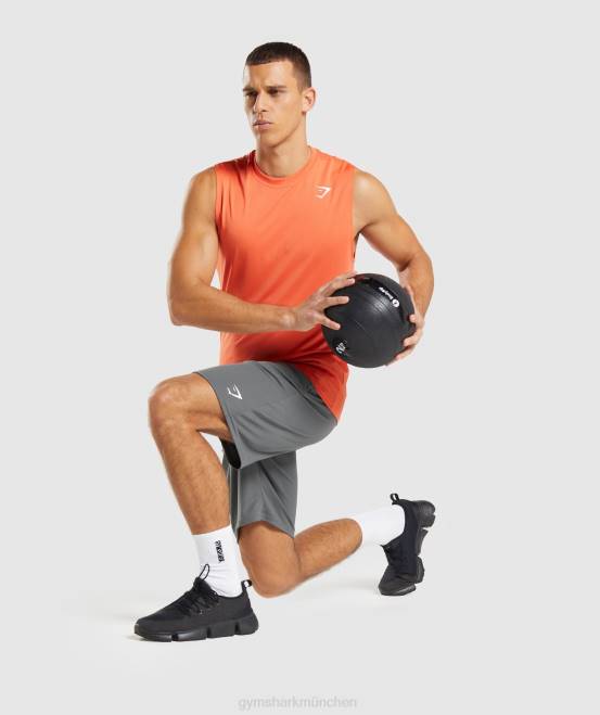 Papaya-Orange Kleidung Gymshark Männer Ankunft ärmelloses T-Shirt 04P8939