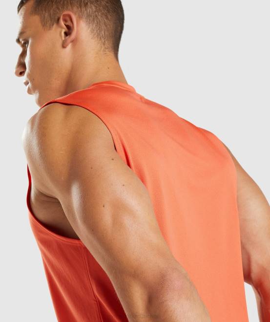 Papaya-Orange Kleidung Gymshark Männer Ankunft ärmelloses T-Shirt 04P8939