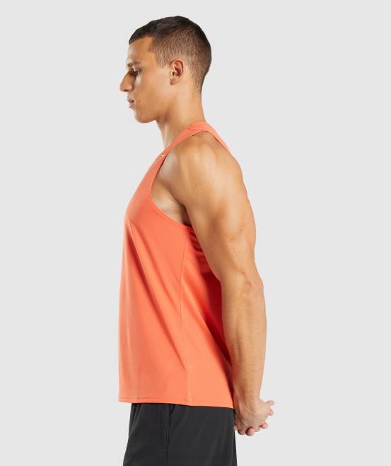 Papaya-Orange Kleidung Gymshark Männer Ankunftstank 04P8969