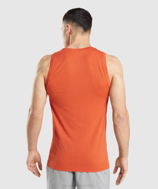 Papaya-Orangen-Mergel Kleidung Gymshark Männer Vitaler nahtloser leichter Panzer 04P8900